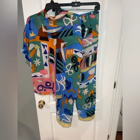 Zara Printed Flowing Two Piece Suit XS 🌸 Bloggers Favorite Sold Out! - Picture 11 of 13